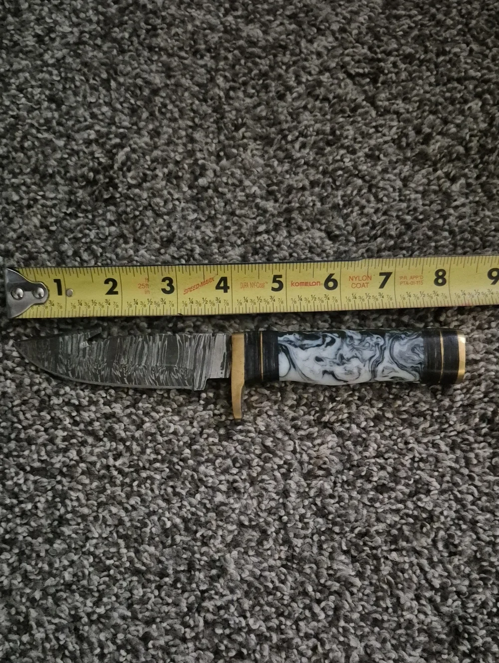 Marble-Pattern Handle Hunting Knife by